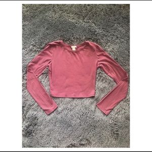 Bozzolo pink long sleeve crop top